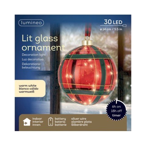 SFERA VETRO 30 LED SCOZZESE D.14 2